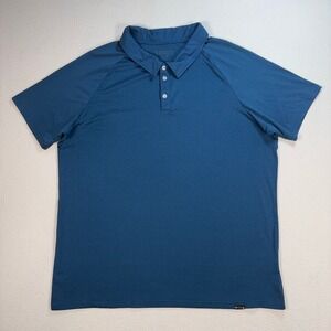 Barbell Apparel Polo Men's 2XL Blue Stretch Gym Workout Training Shirt